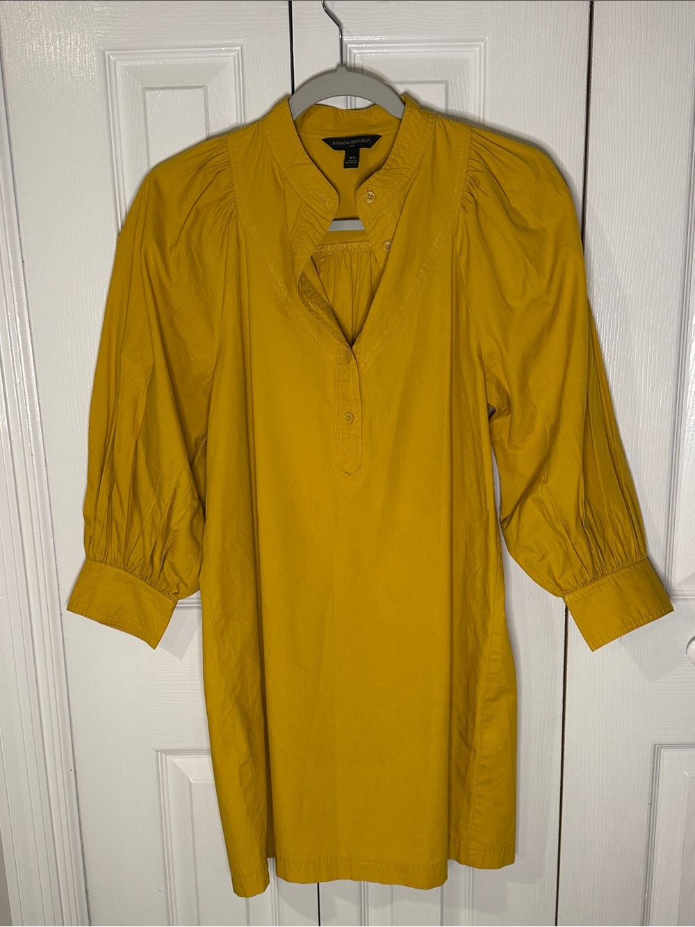 Banana Republic Mustard Yellow Long Sleeve Popover Dress